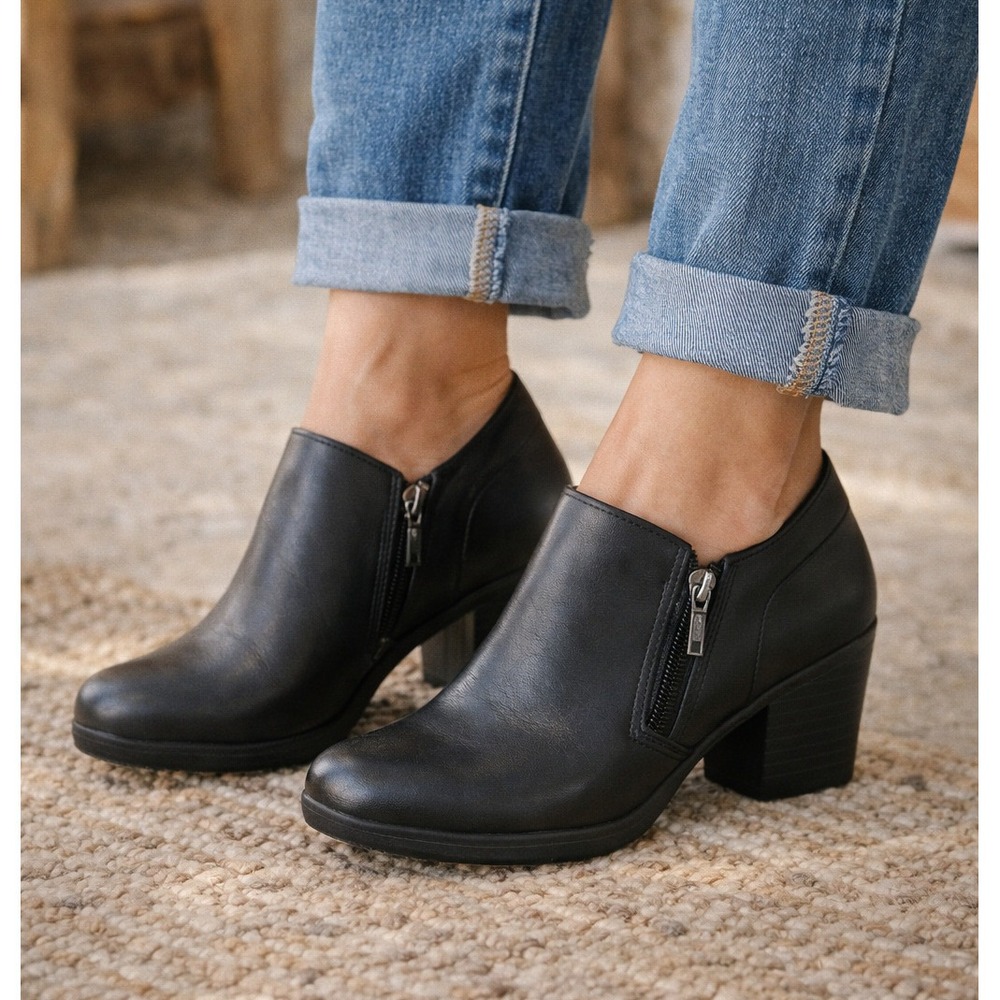 BareTraps Comfort Block Heel‎ Ankle Boots Black Work Travel Sz 6 Kelyn Bootie